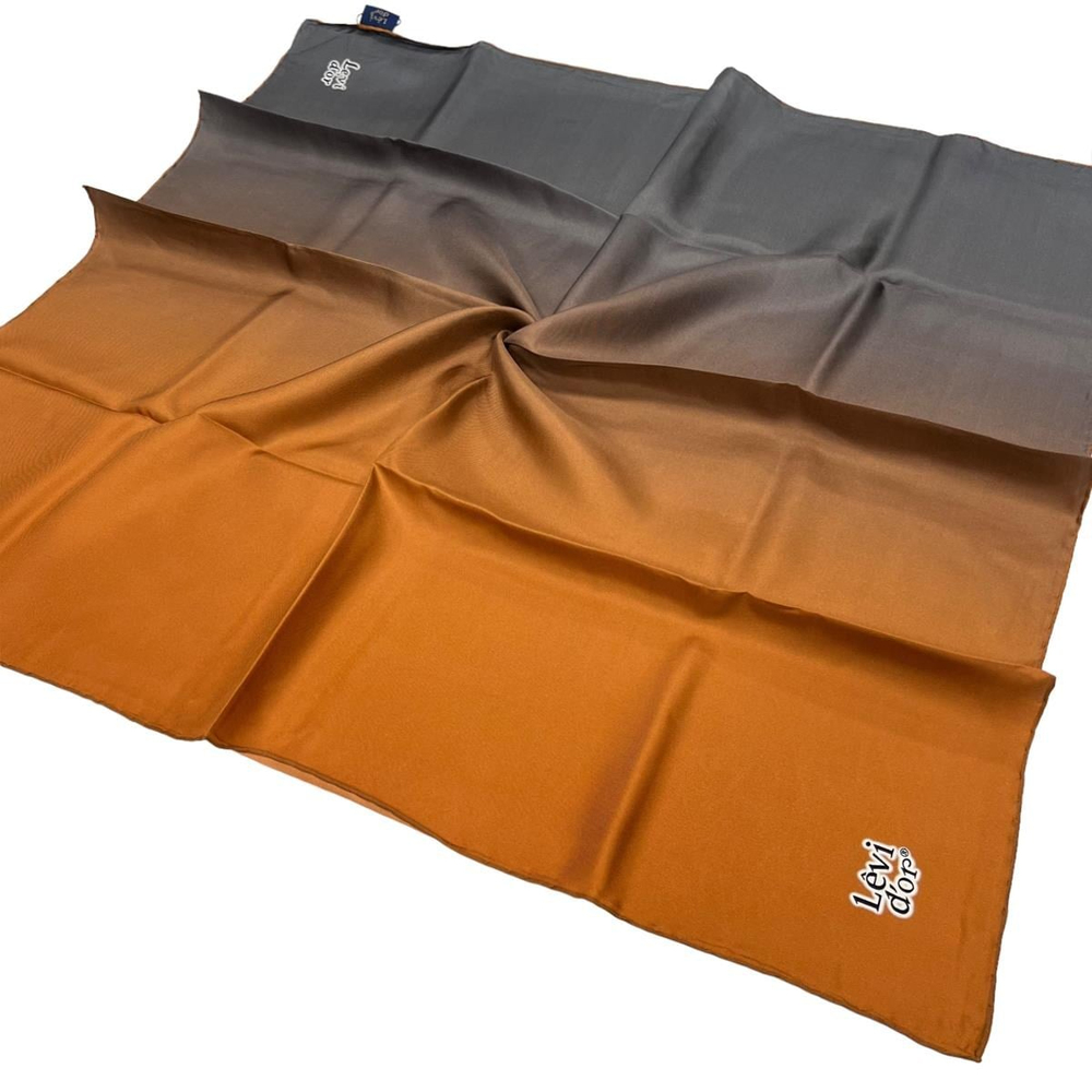 Levidor Twill İpek Eşarp - Degrade - Bakır Füme