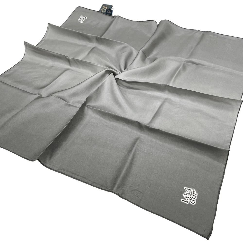 Levidor Twill İpek Eşarp - Degrade - Füme Gri