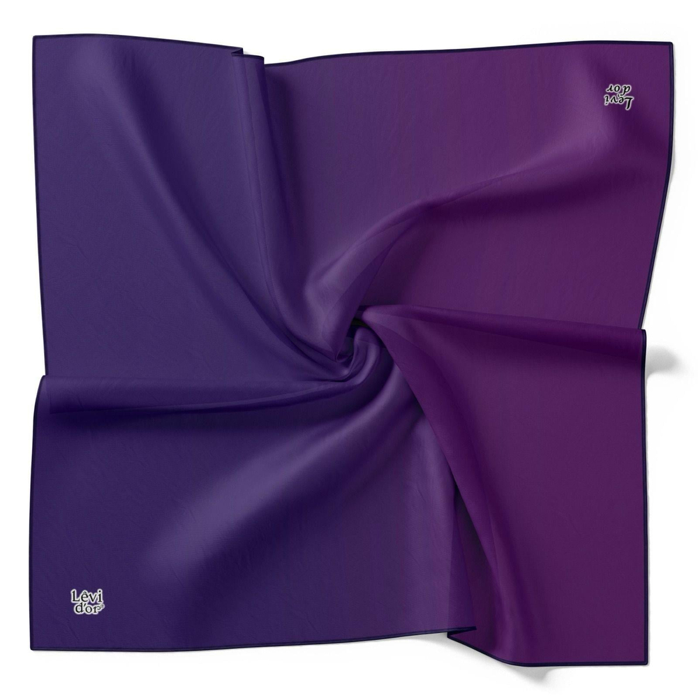 Levidor Twill İpek Eşarp - Degrade - Morcivert Mor