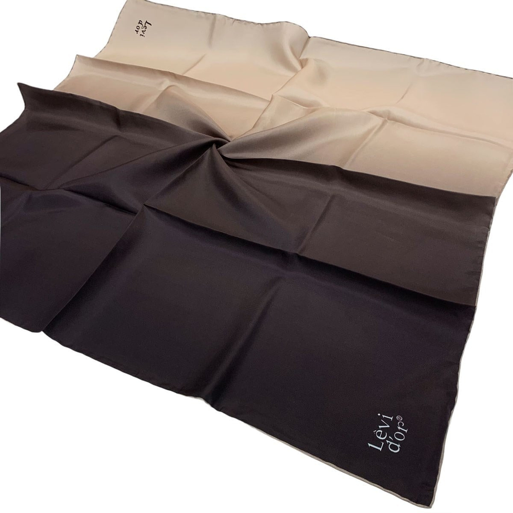 Levidor Twill İpek Eşarp - Degrade - Siyah Taş