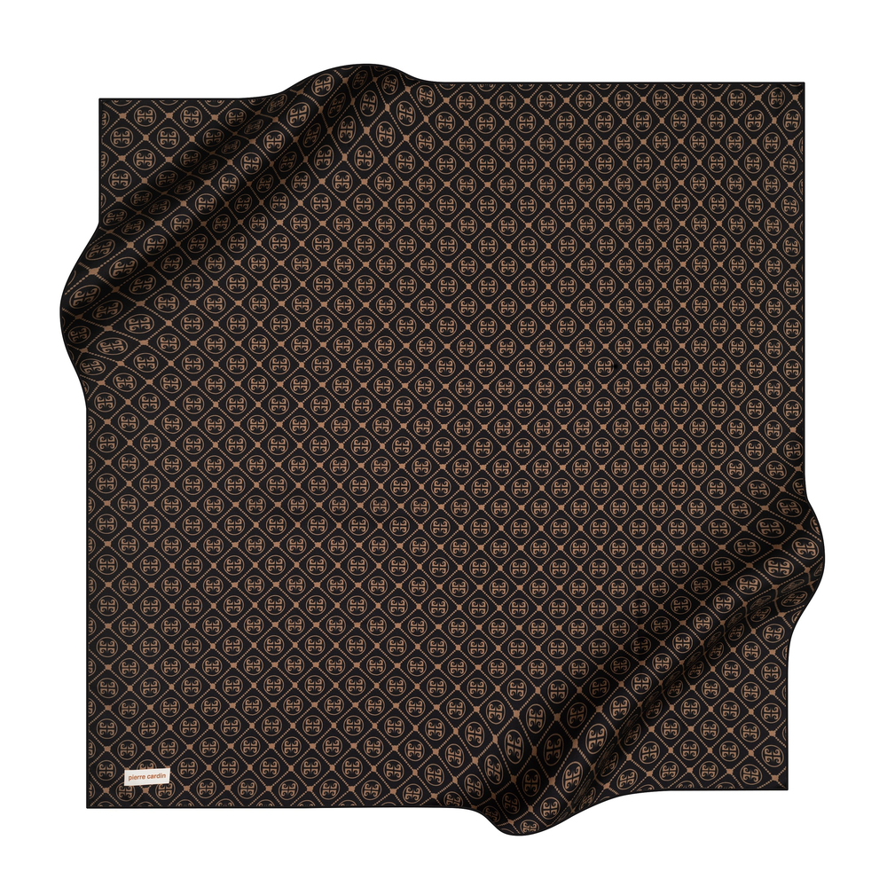 Pierre Cardin İpek Eşarp - 8631438-912 Siyah Kahve