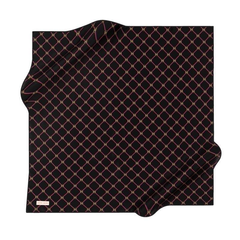 Pierre Cardin İpek Eşarp - 8902438-912 Siyah Pembe Twill