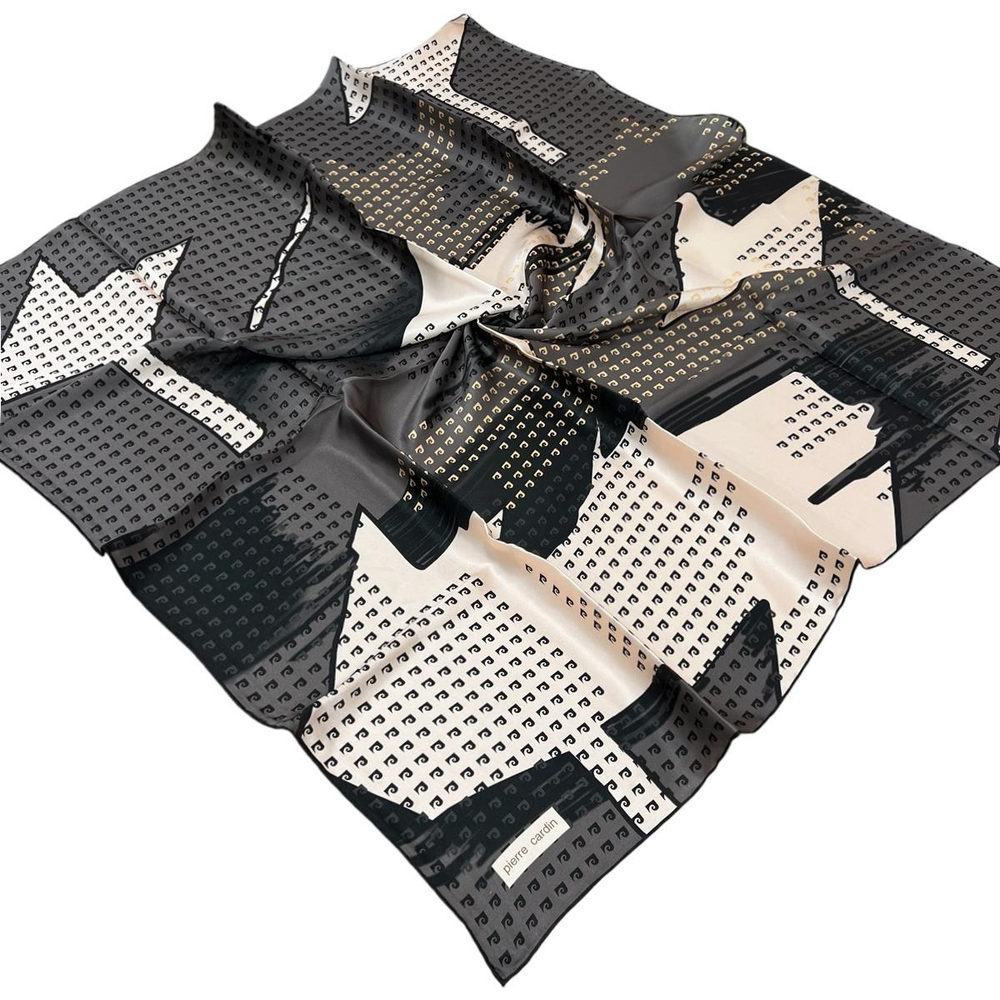 Pierre Cardin İpek Eşarp - 8946438-911 Siyah Füme Twill