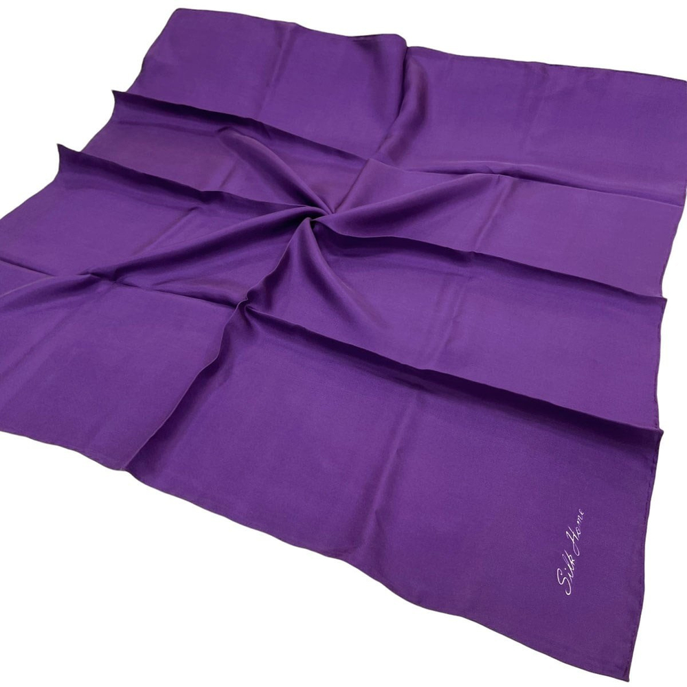 Silk Home Düz Twill İpek Eşarp - Mor