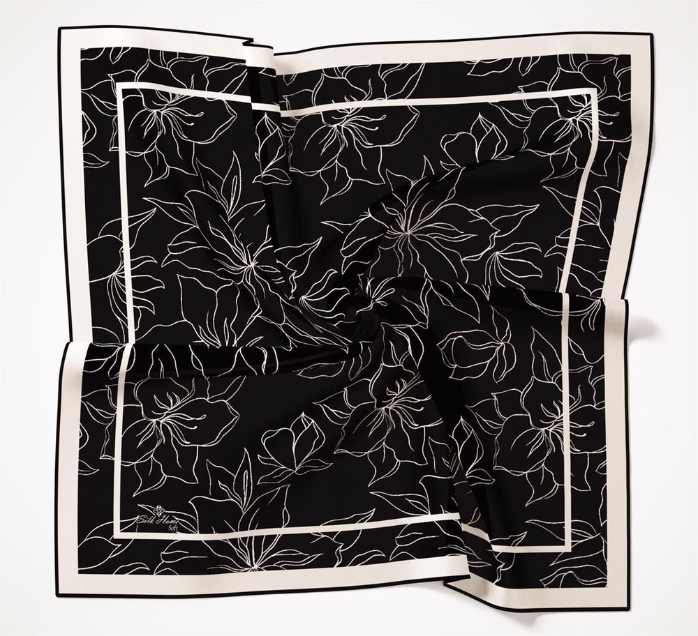 Silk Home Soft Eşarp - Siyah Krem