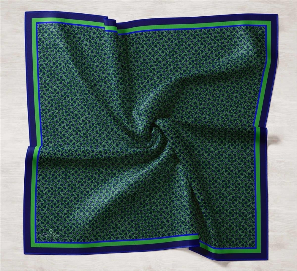 Silk Home Twill İpek Eşarp - 11414-31 Lacivert Zümrüt