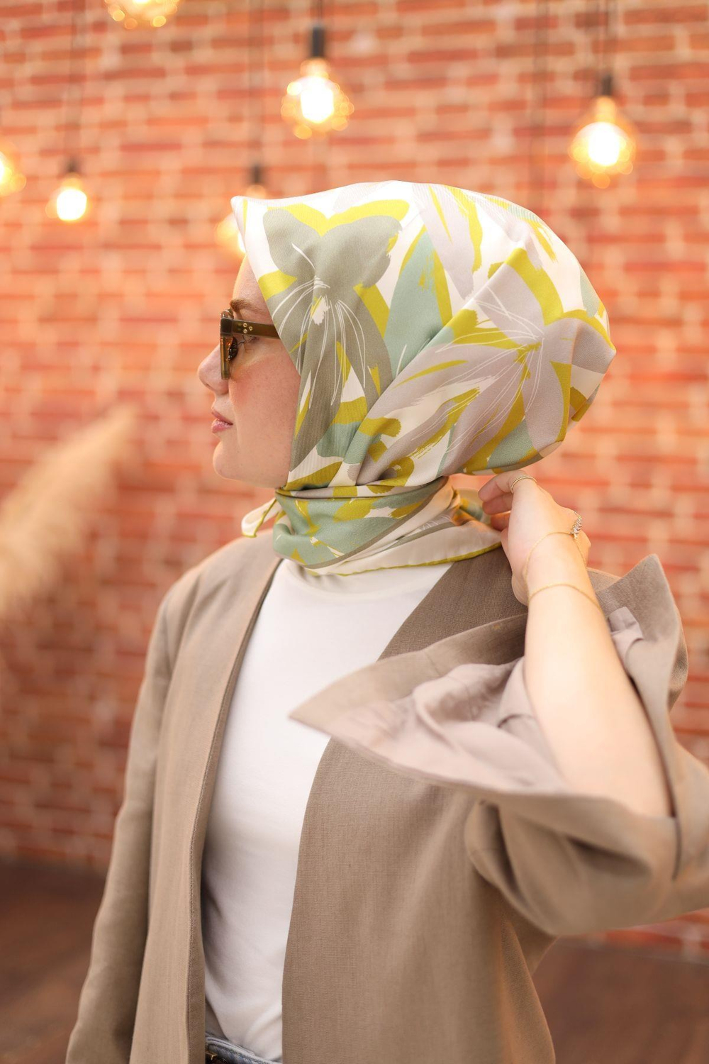 Silk Home Twill İpek Eşarp - 11439-28 Safran