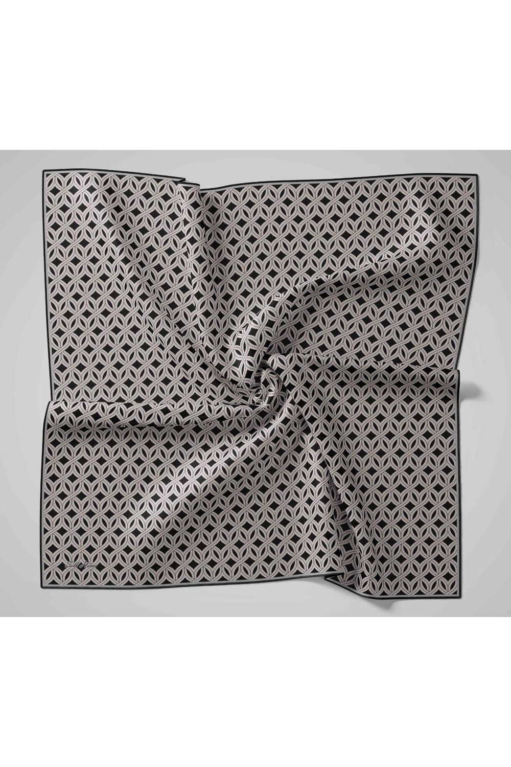 Silk Home Twill İpek Eşarp - 11479-02 Siyah Gri