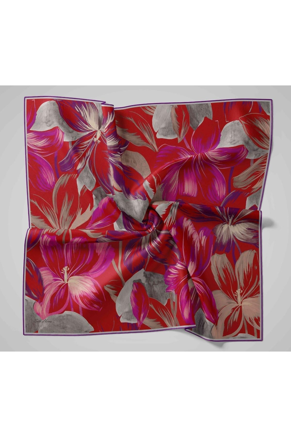 Silk Home Twill İpek Eşarp - 11480-60 Bordo