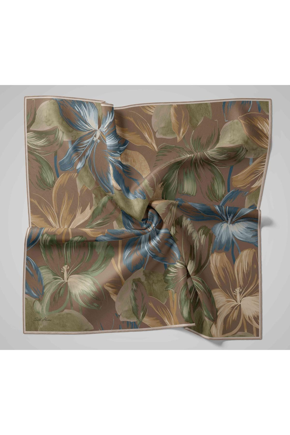 Silk Home Twill İpek Eşarp - 11480-67 Kahverengi
