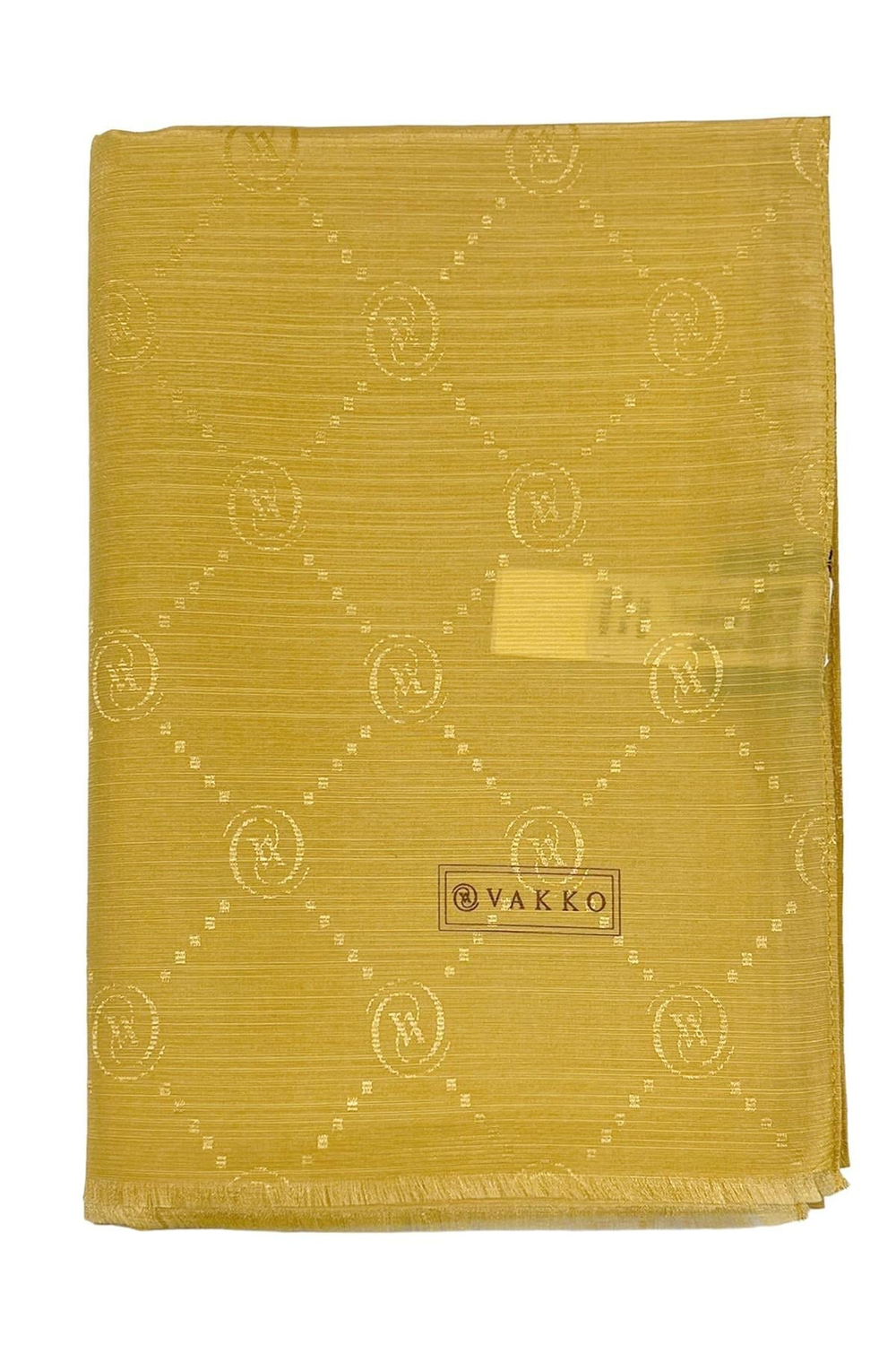 Vakko Pamuk İpek Şal - Monogram - Dore