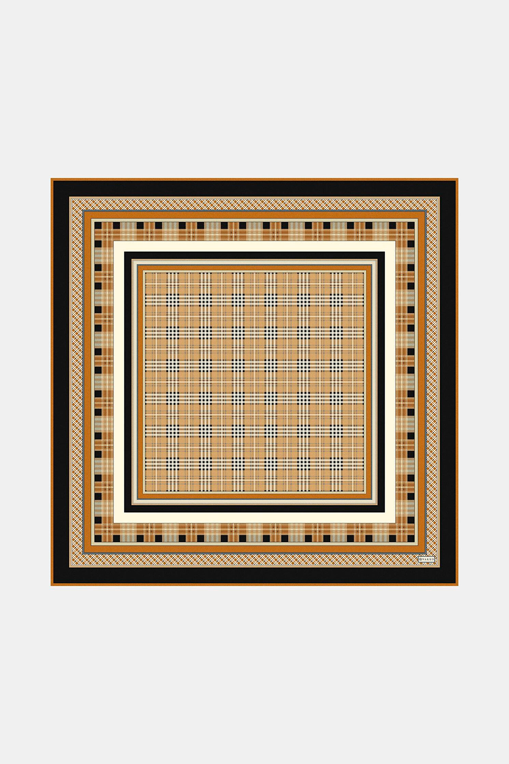 Vakko Twill İpek Eşarp - 2688-51 Siyah Kiremit