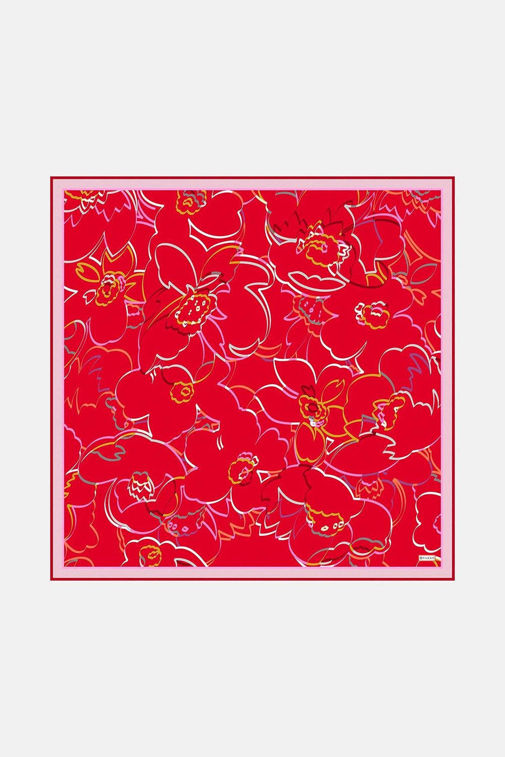 Vakko Twill İpek Eşarp - 2688-80 Kırmızı