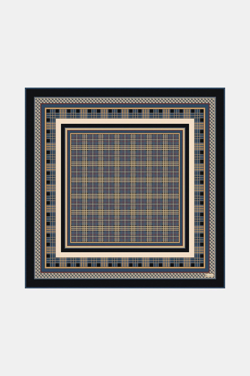 Vakko Twill İpek Eşarp - 40805 - Lacivert Siyah