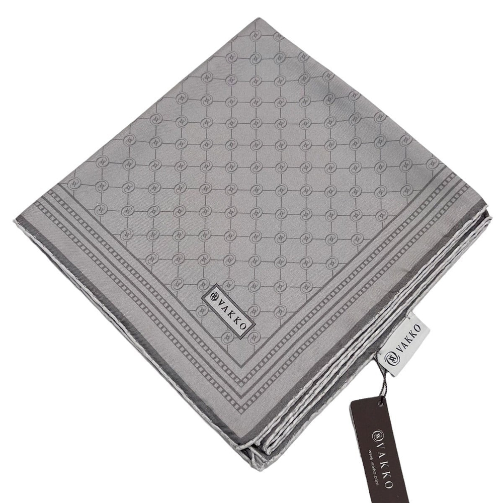 Vakko Twill İpek Eşarp - Özel Seri - Gri