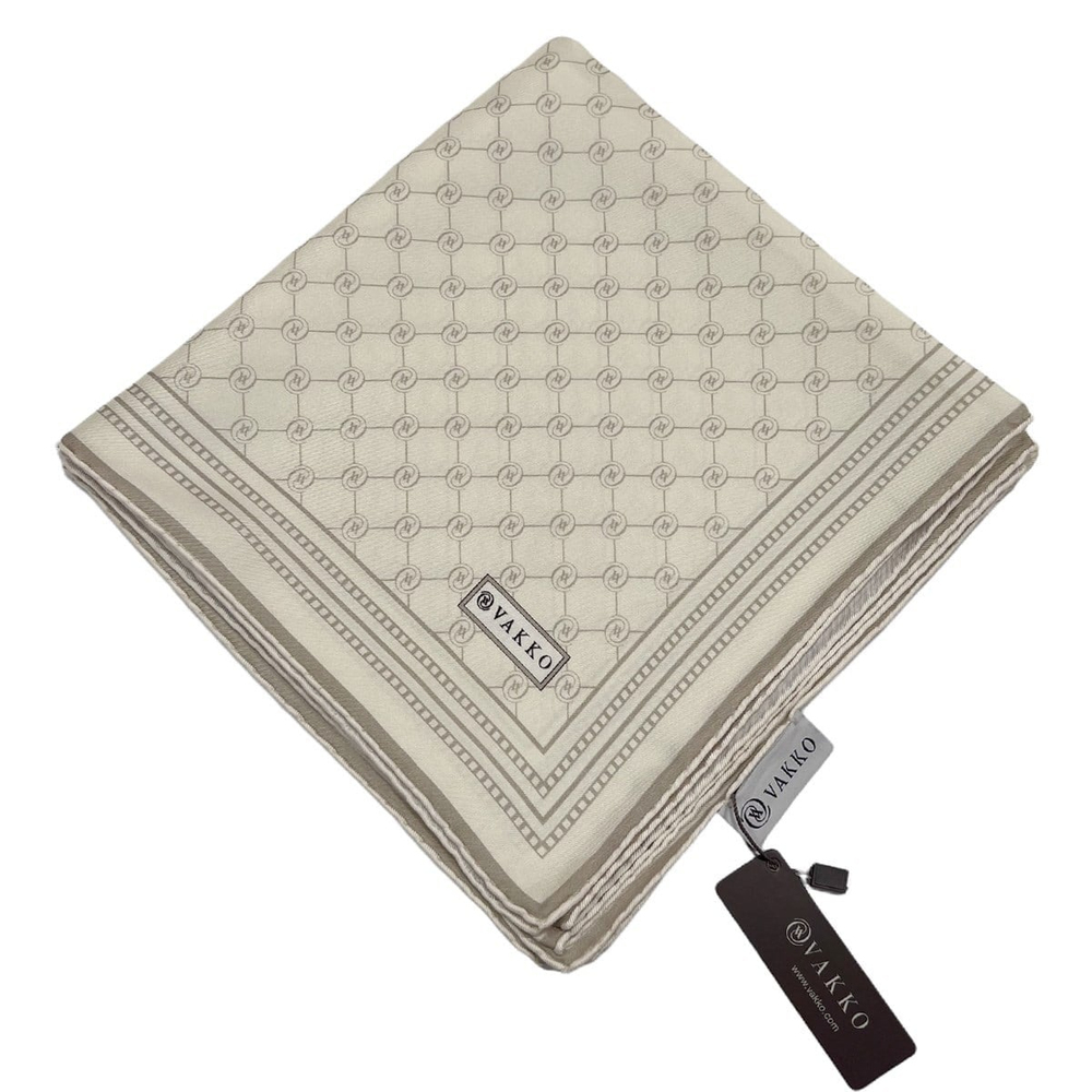 Vakko Twill İpek Eşarp - Özel Seri - Krem