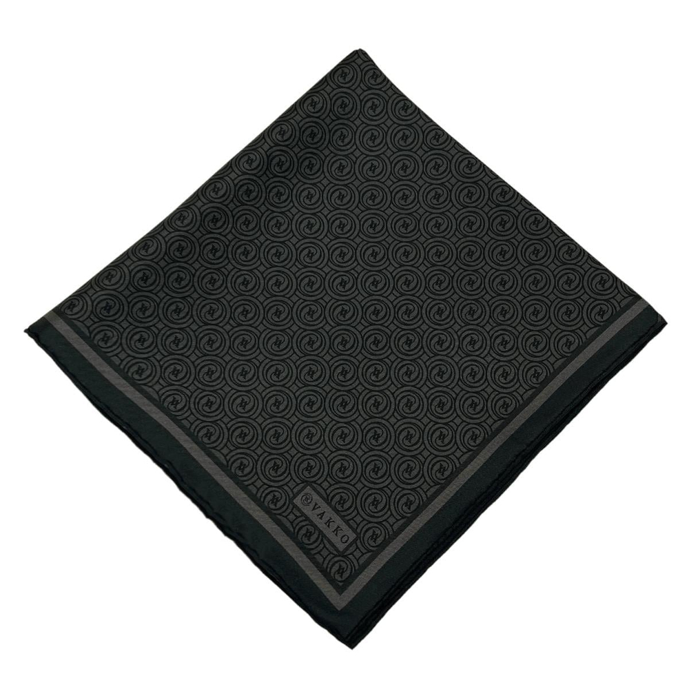 Vakko Twill İpek Eşarp - Yeni Monogram - Yeni Füme