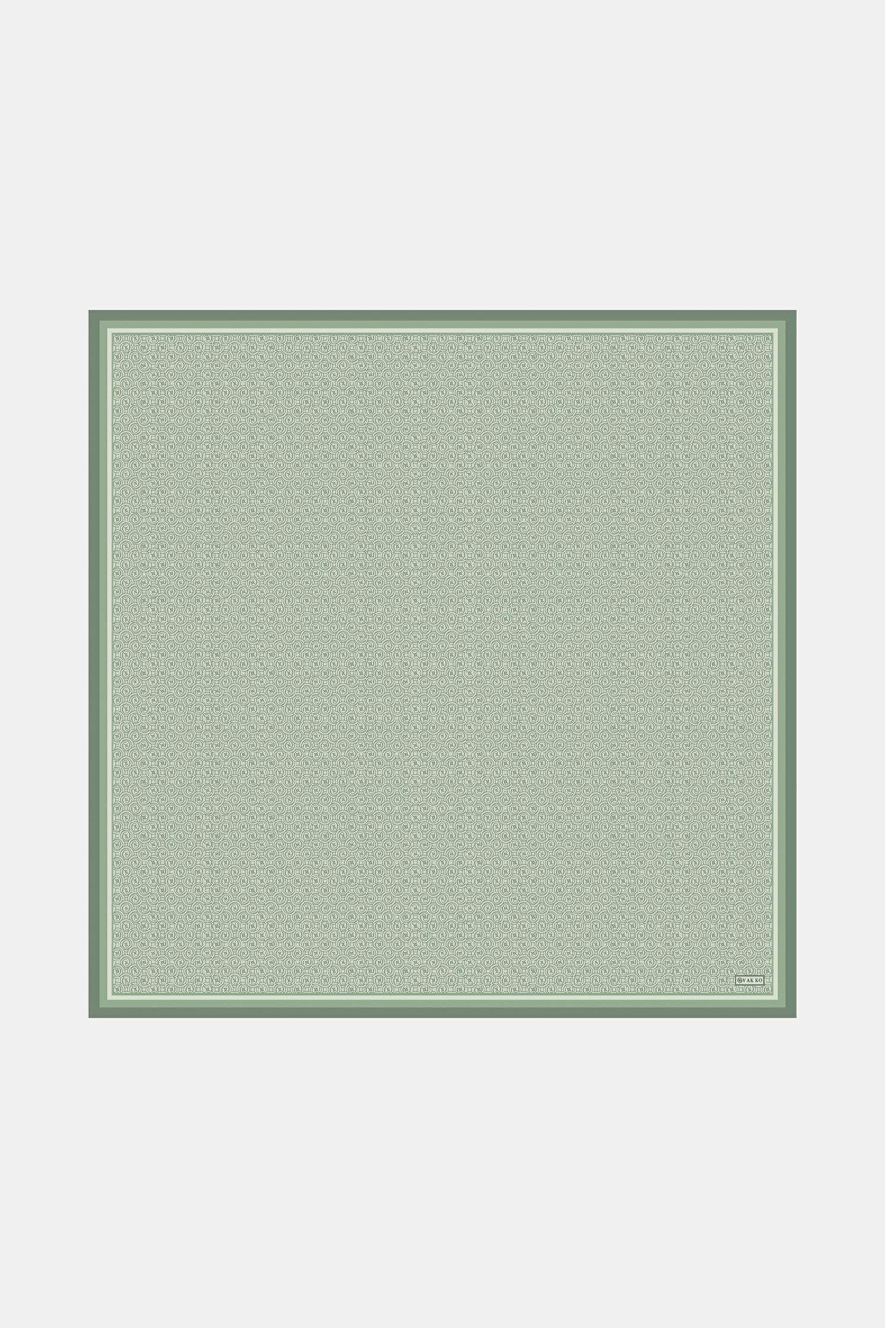 Vakko Twill İpek Eşarp - Yeni Monogram - Keten Yeşili