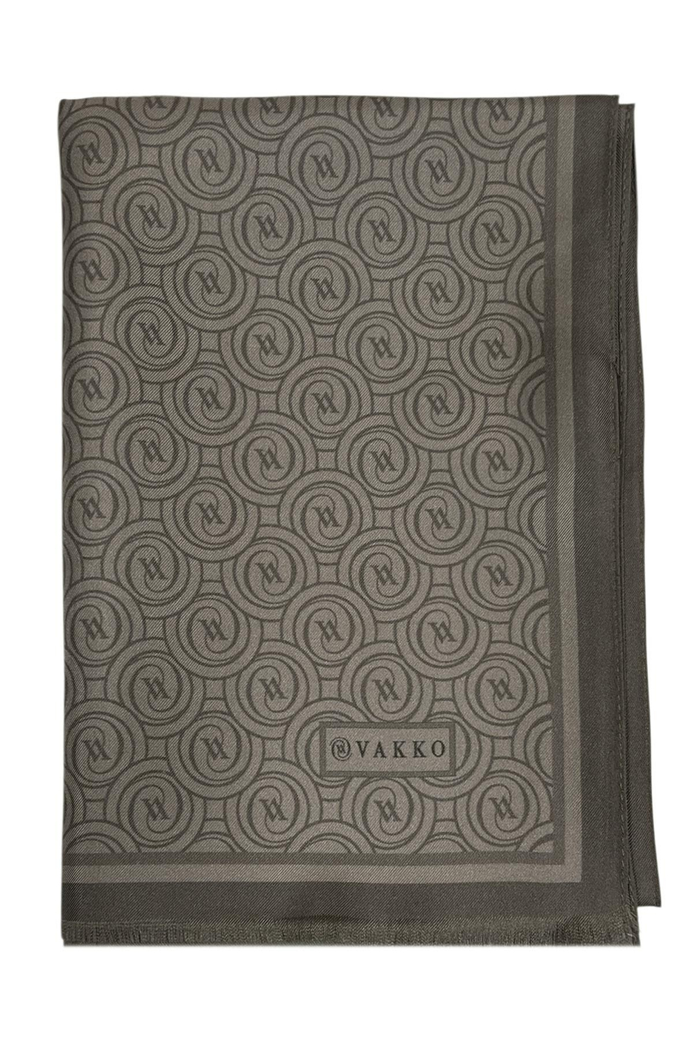 Vakko Twill İpek Şal - Yeni Monogram - Vizon