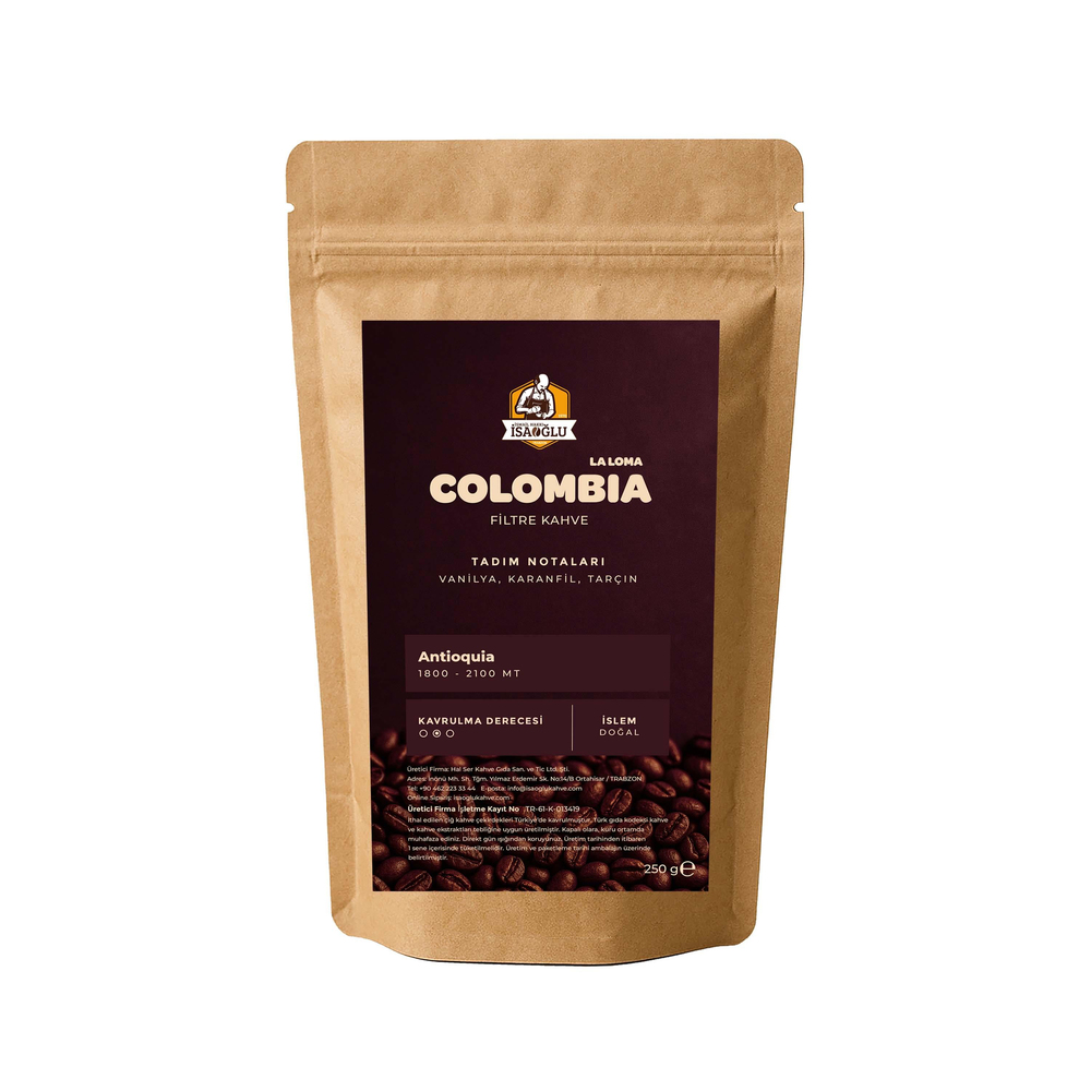 İsaoğlu Colombia La Loma Çekirdek Kahve (250 gr)