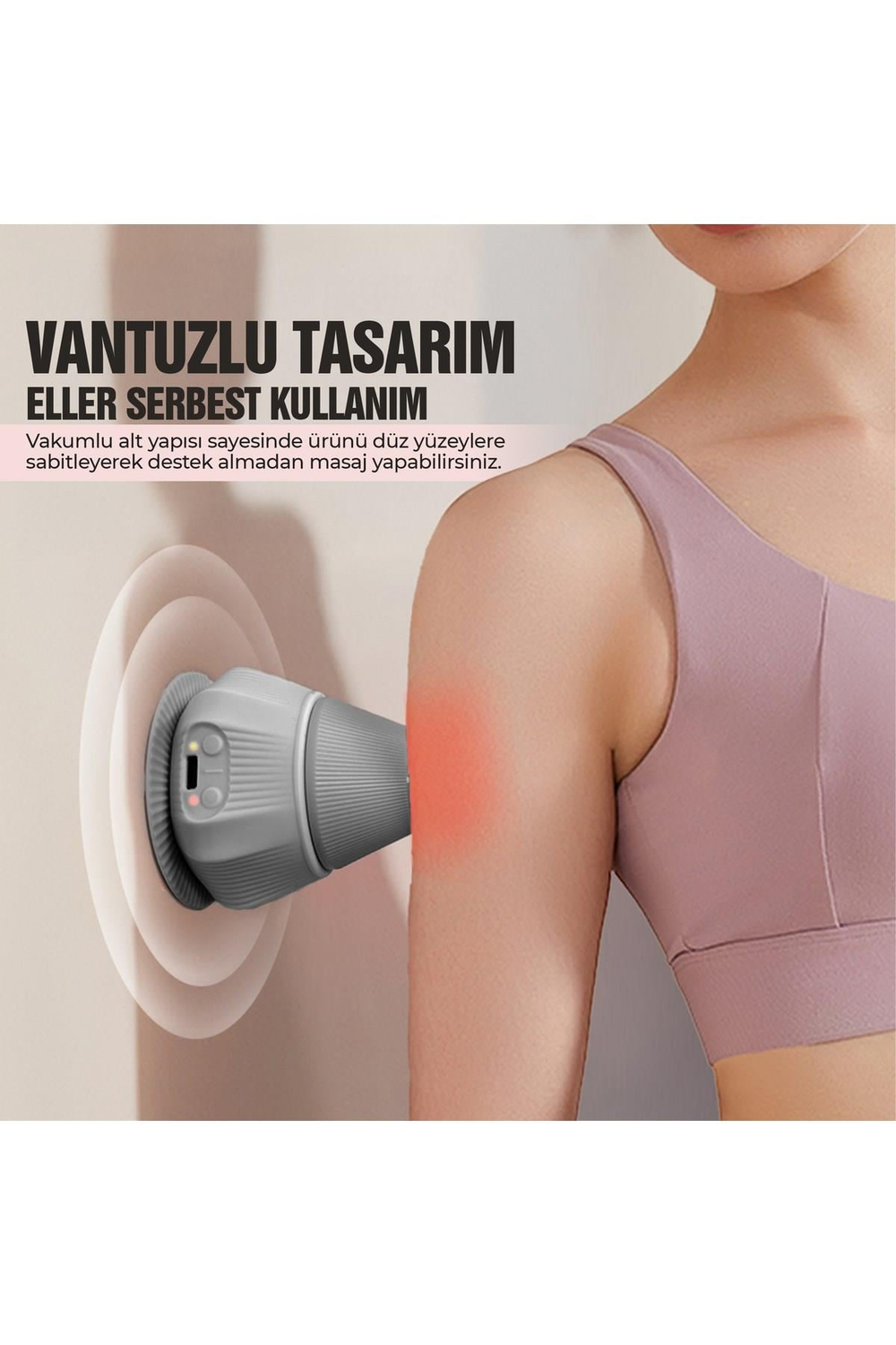 4 Başlıklı Kulunç Kırıcı Vücut Masaj Aleti – Şarjlı | 2 Kademe Isıtmalı, 3 Masaj Modlu