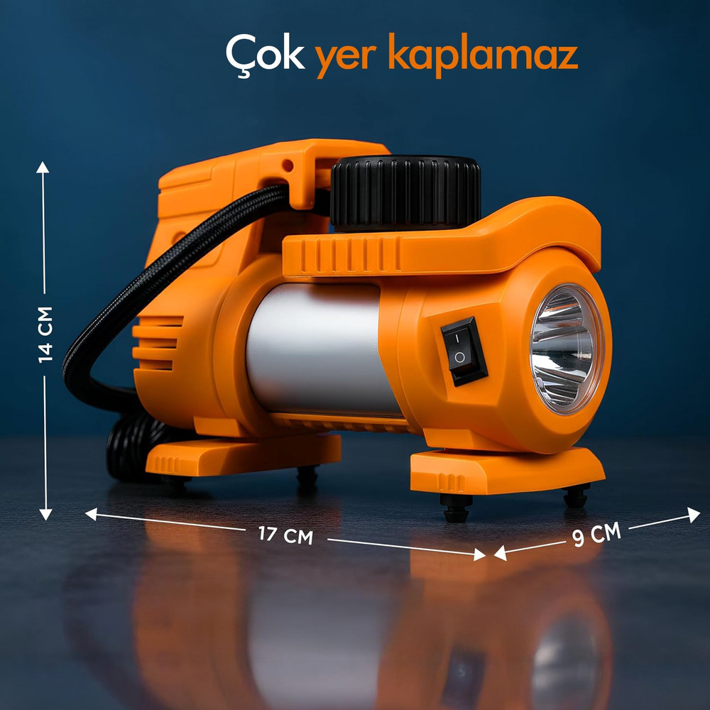 Araç Çakmak Girişli Dijital Hava Kompresörü Lastik Şişirme Pompası 12V Taşınabilir Oto Kokusu Hediye