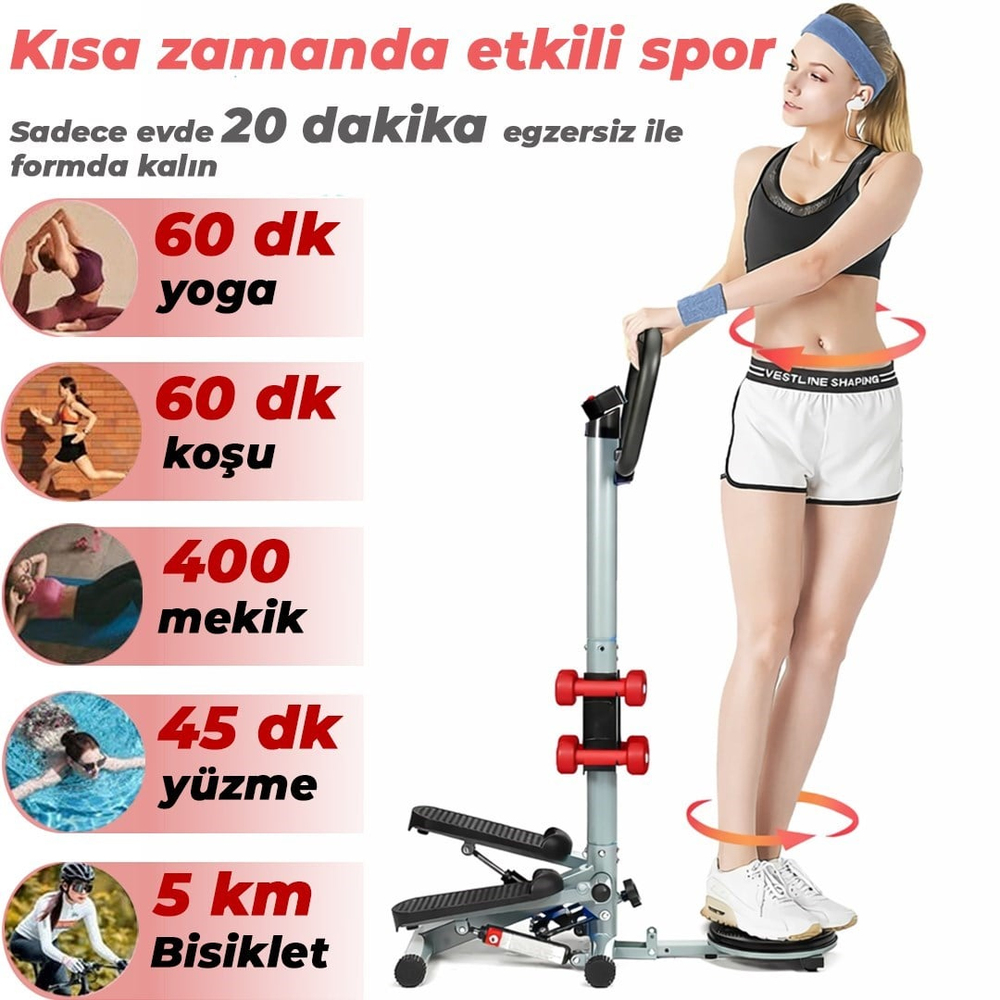 Dikey Eliptik Stepper Ev Egzersiz Aleti Dirençli İpli Vücut Destekli Gösterge Direnç Lastiği Hediye
