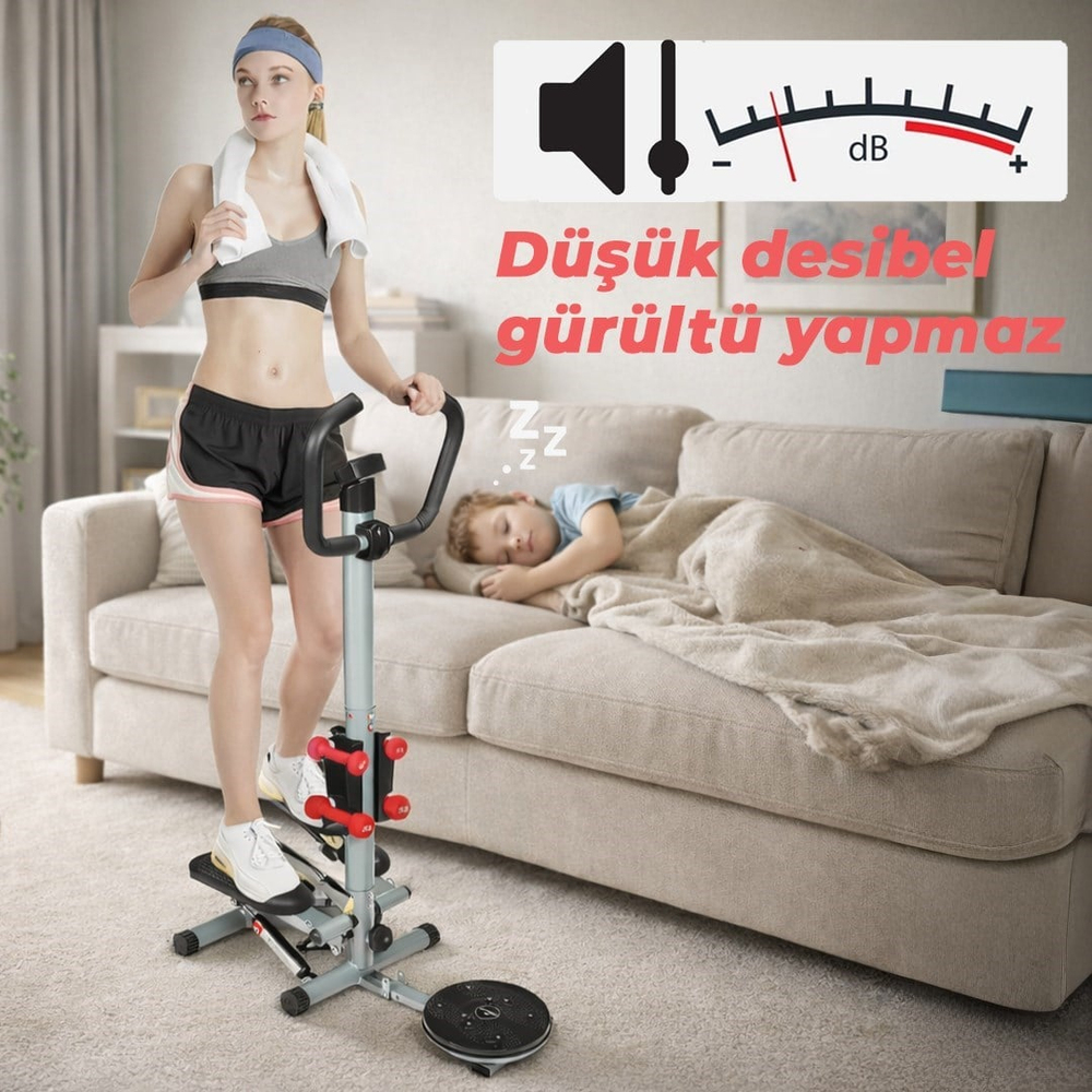 Dikey Eliptik Stepper Ev Egzersiz Aleti Dirençli İpli Vücut Destekli Gösterge Direnç Lastiği Hediye