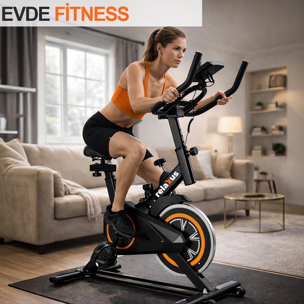 Dikey Ev Fitness Bisikleti LED Ekran Kardiyo Egzersiz Aleti Spinning Bike Nabız Direnç Lastiği Hediy