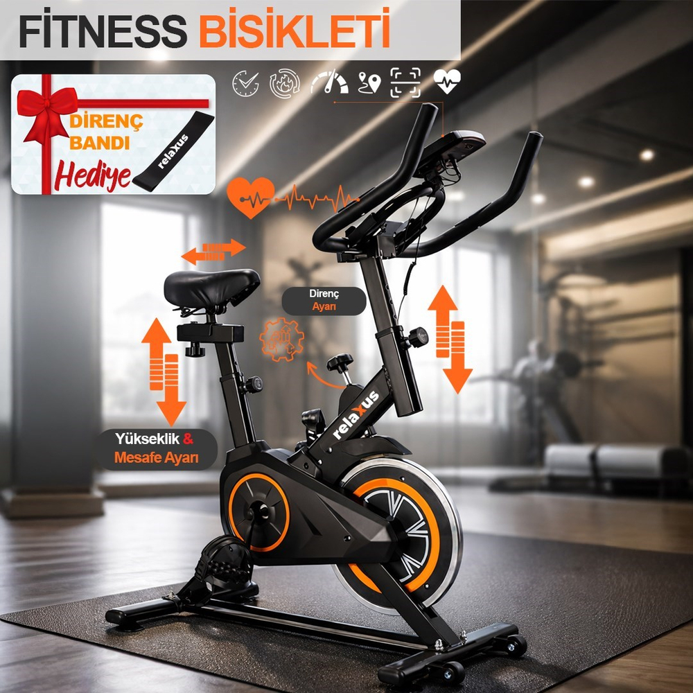 Dikey Ev Fitness Bisikleti LED Ekran Kardiyo Egzersiz Aleti Spinning Bike Nabız Direnç Lastiği Hediy