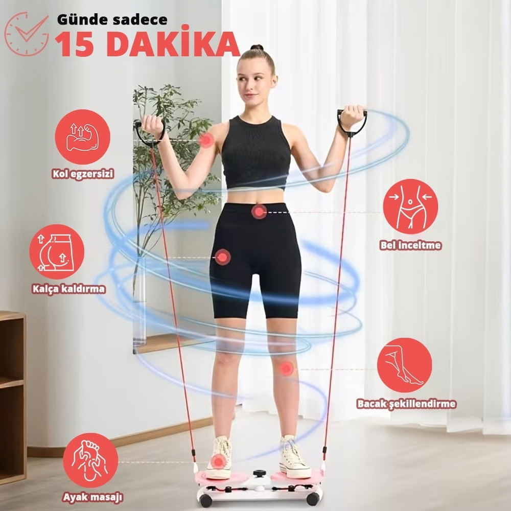 Direnç Ayarlı Twist Ev Tipi Denge Egzersiz Aleti Kaymaz Bel Karın Sıkılaştırma Direnç Lastiği Hediye