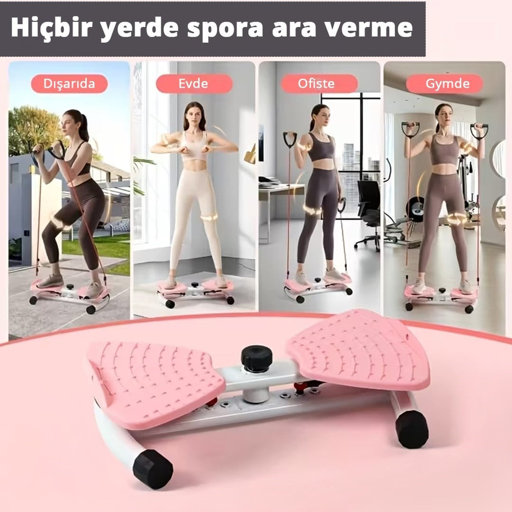 Direnç Ayarlı Twist Ev Tipi Denge Egzersiz Aleti Kaymaz Bel Karın Sıkılaştırma Direnç Lastiği Hediye