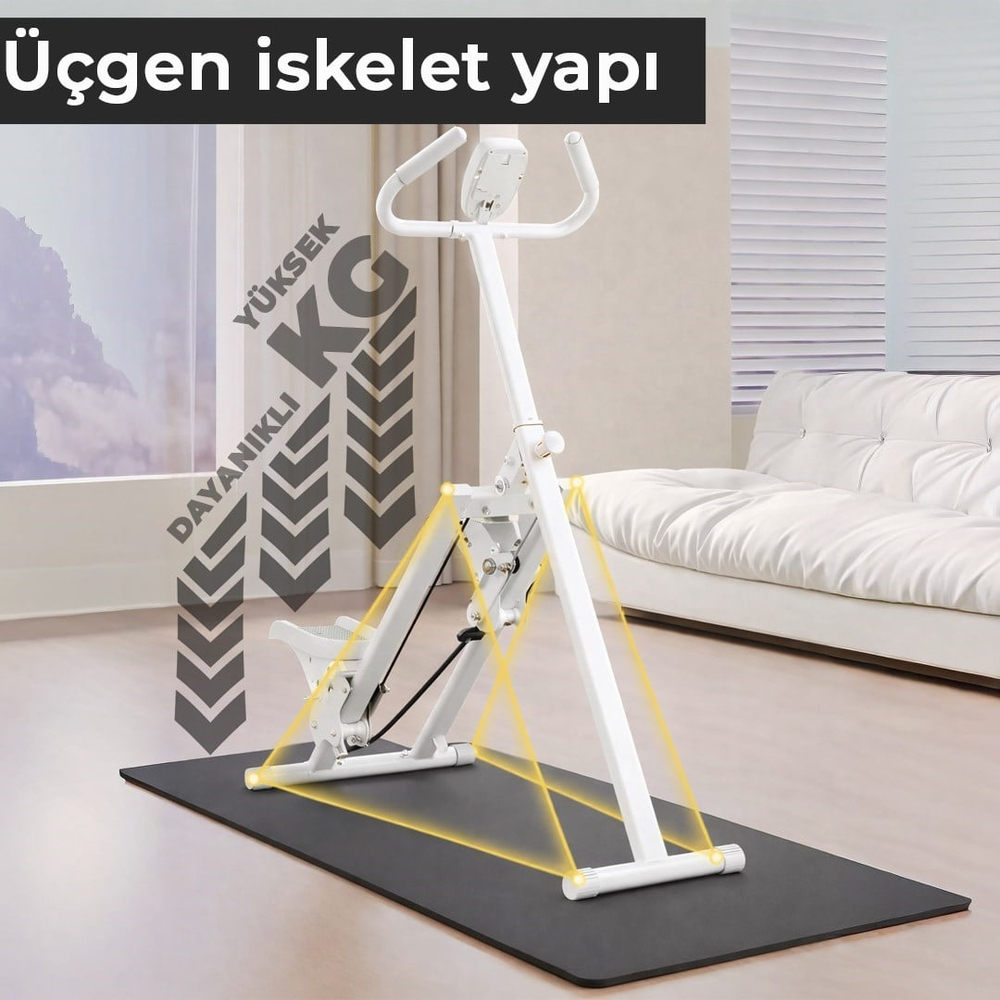 Katlanabilir Dikey Merdiven Tırmanma Basamak Kondisyon Egzersiz Fitness Aleti Direnç Lastiği Hediye