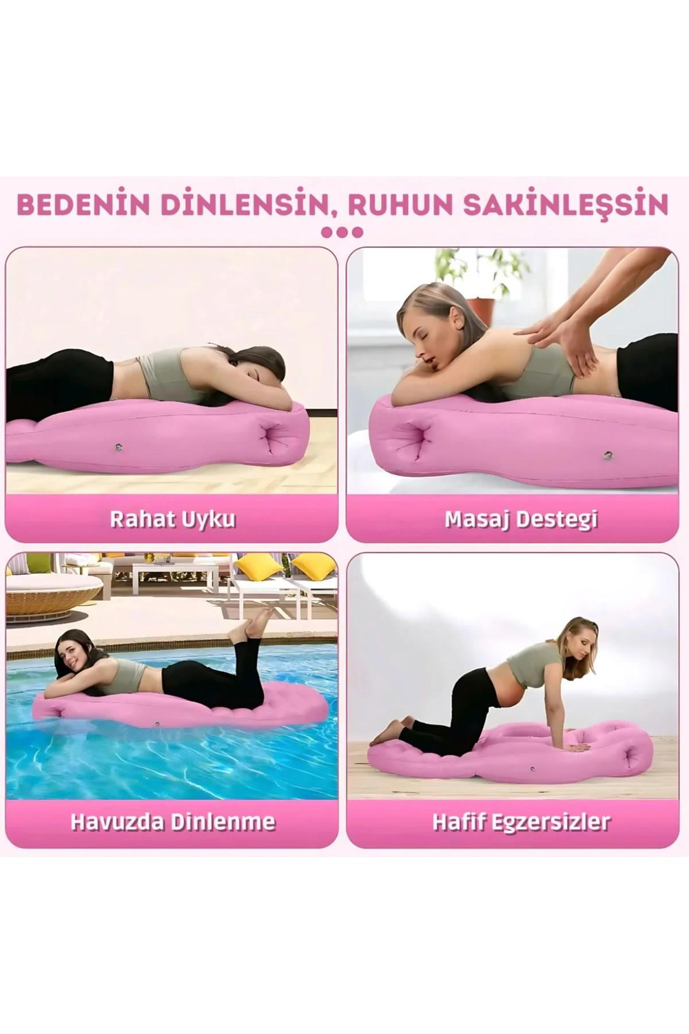 Şişirilebilir Hamile Yatağı Ve Yastığı Hamile Destek Yatağı, Yumuşak Hamilelik Pedi, Vücut Desteği 