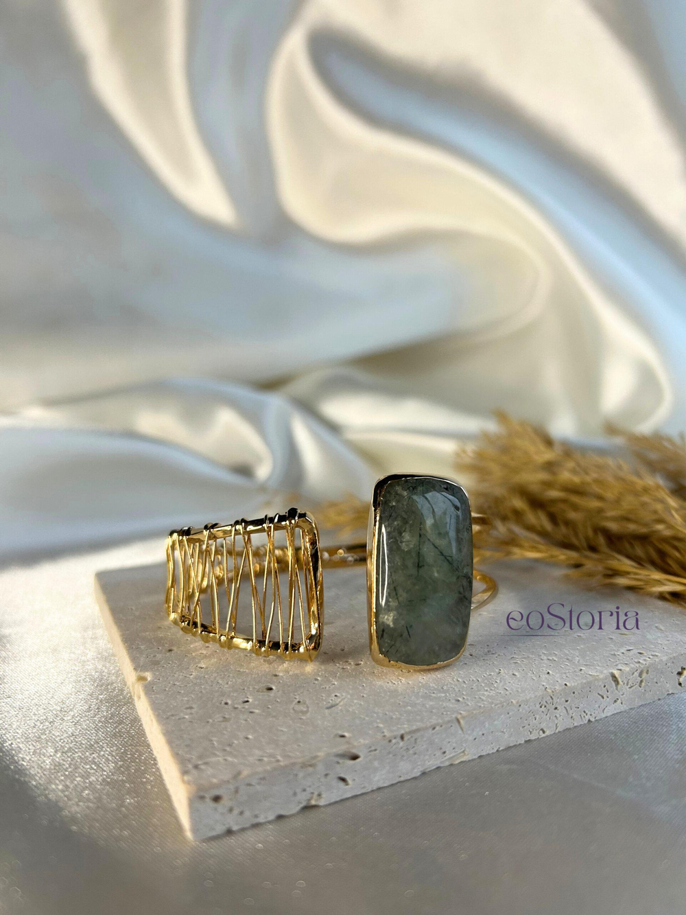 Peridot Taşlı Verdin Kelepçe Bileklik