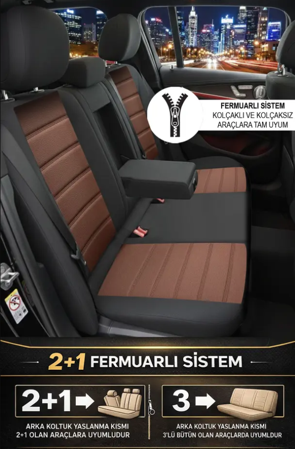 Taba Pike Kumaş Oto Koltuk Kılıfı - 5 Koltuk Tam Set