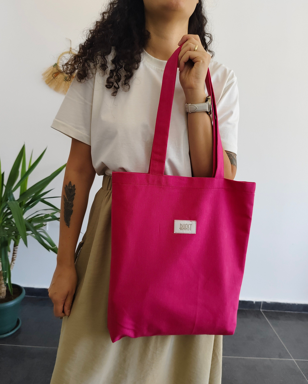 DUCK KETEN PEMBE ÇANTA