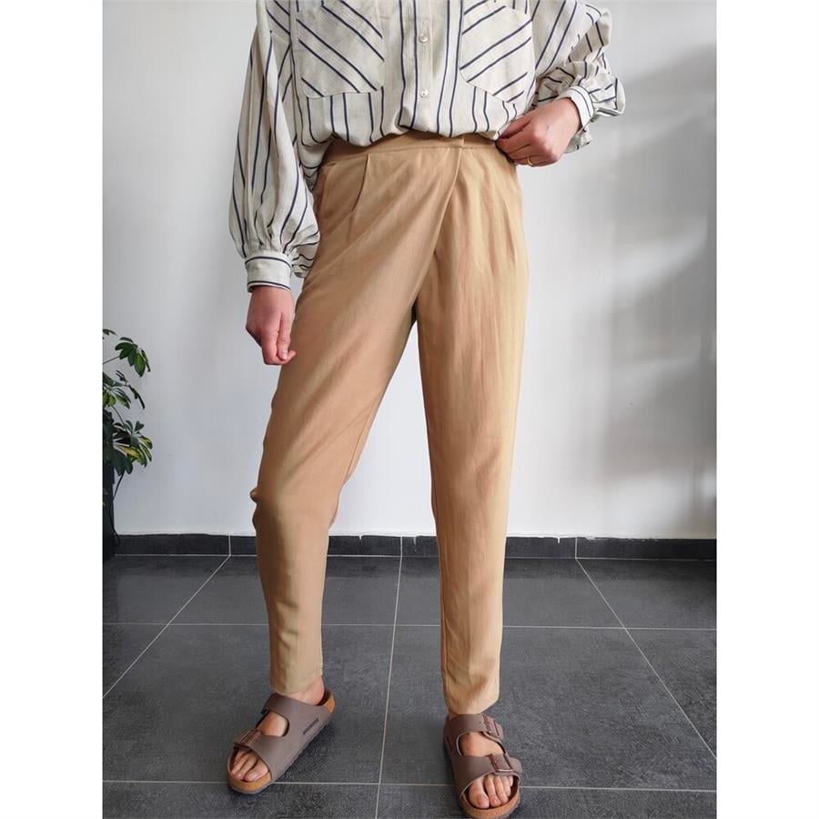 Saman Sarı Tencel Keten Pantolon 