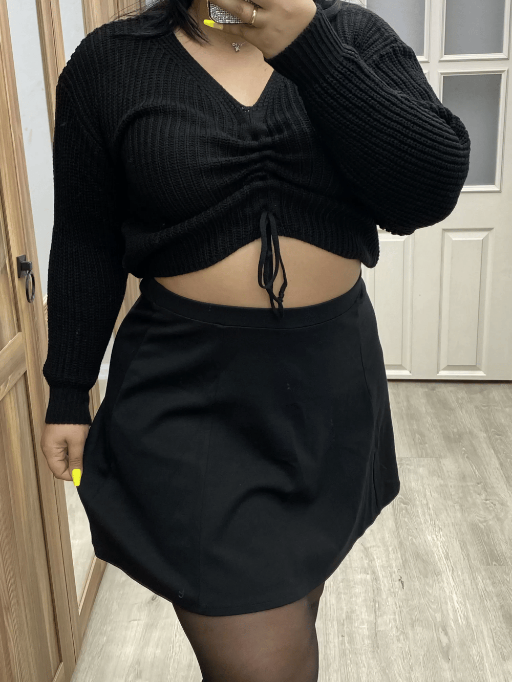 Likralı Çelik Mini Etek