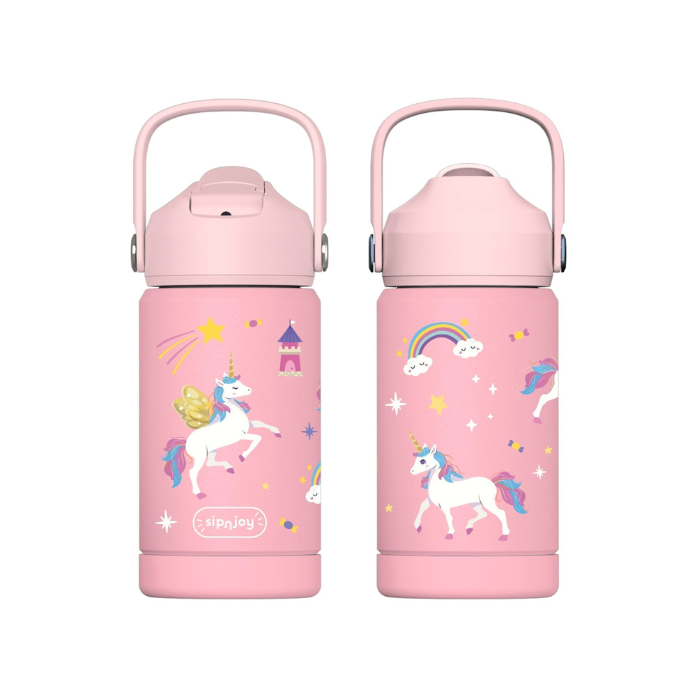 SipnJoy - FlipSip Çocuk Su Termosu | 360 ml - Golden Horn