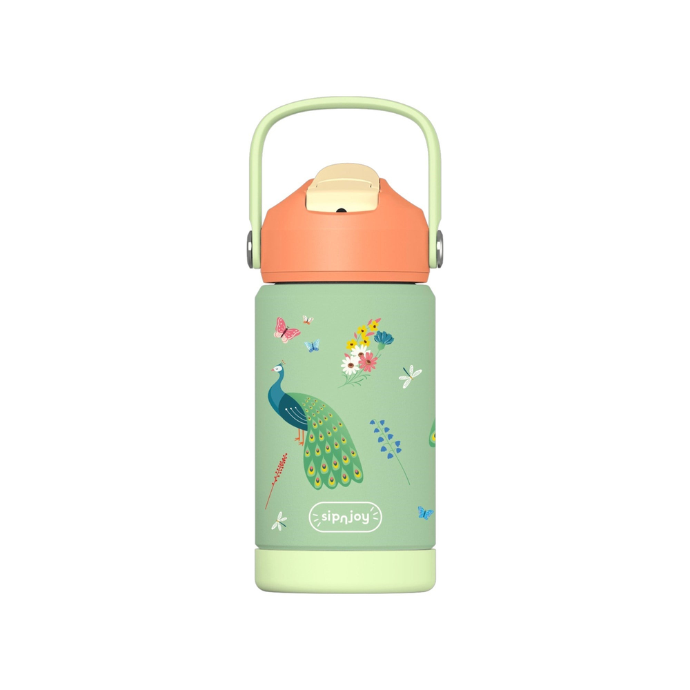 SipnJoy - FlipSip Çocuk Su Termosu | 360 ml - Peacock Queen