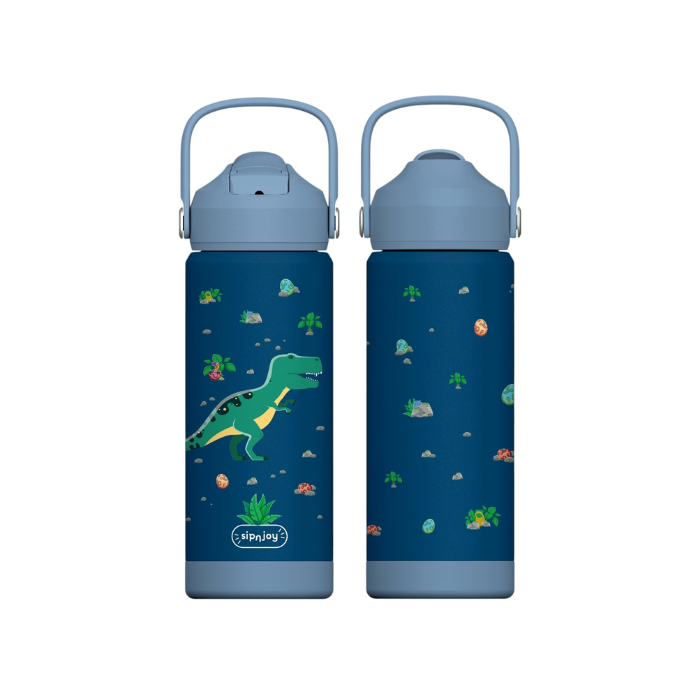 SipnJoy - FlipSip Çocuk Su Termosu | 550 ml -  Dino Roar