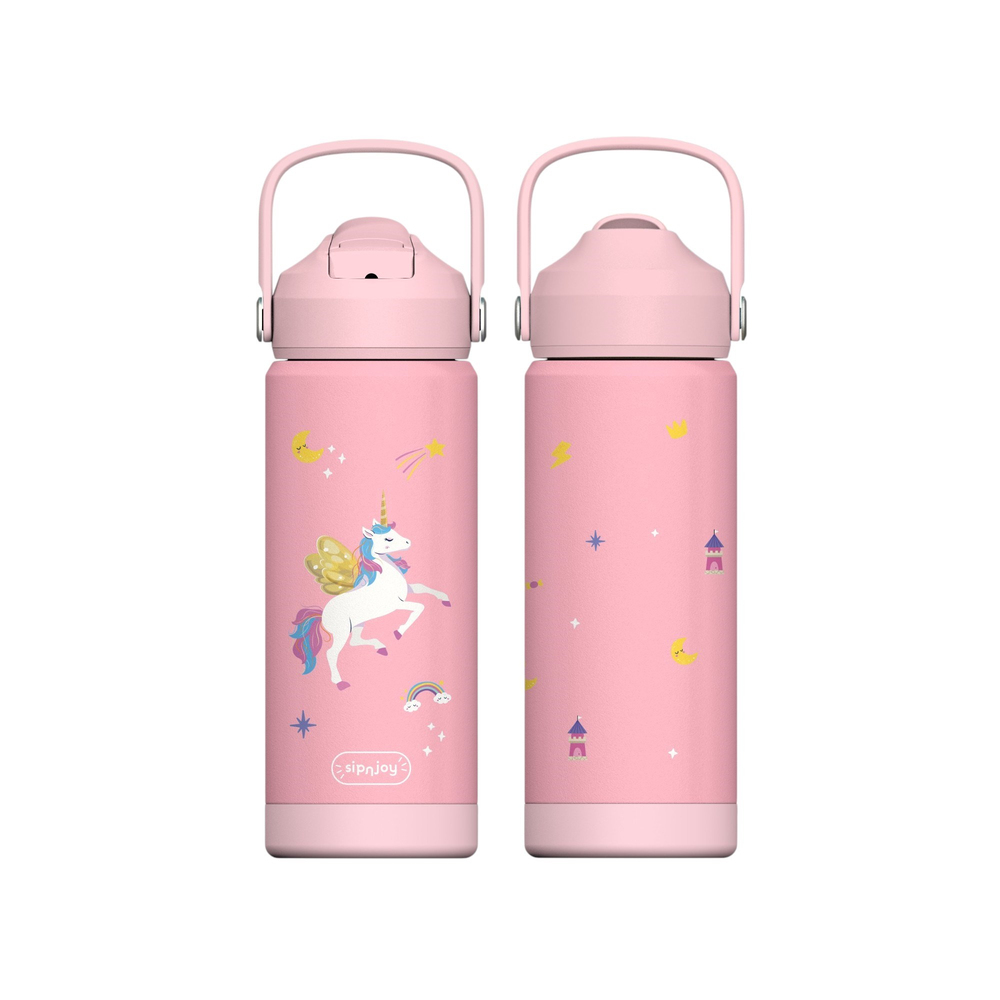 SipnJoy - FlipSip Çocuk Su Termosu | 550 ml - Golden Horn