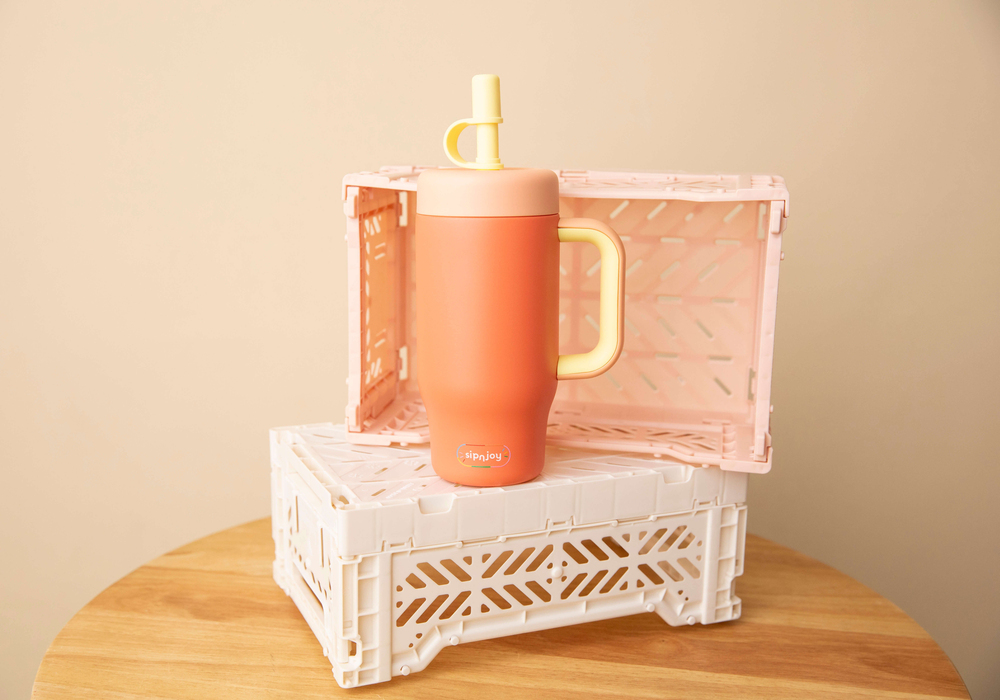 SipnJoy - HandleHug Tumbler | 550 ml - Turuncu