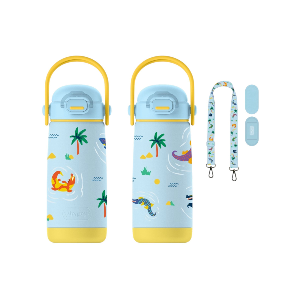 SipnJoy - SipSquad Plus Çocuk Su Termosu  | 480 ml - Snappy Croc