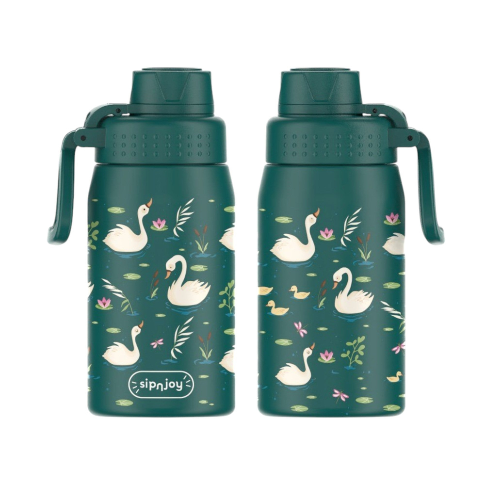 SipnJoy - WideWonder Çocuk Su Termosu | 420 ml - Swan Harmony