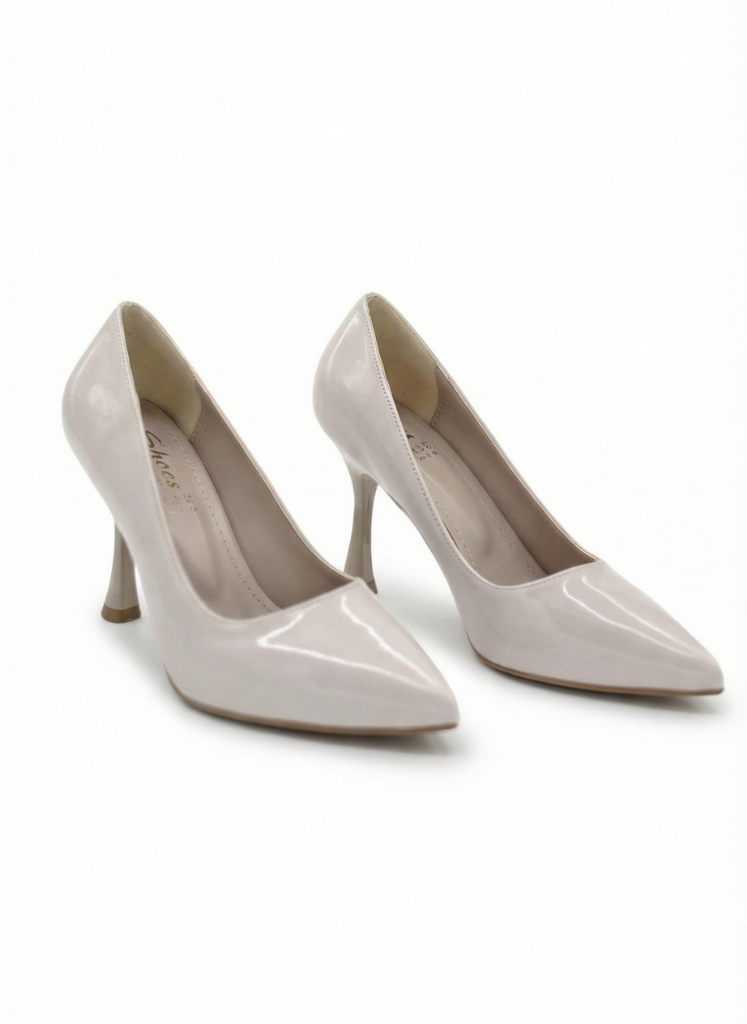 İnce Topuklu Stiletto Nude Rugan