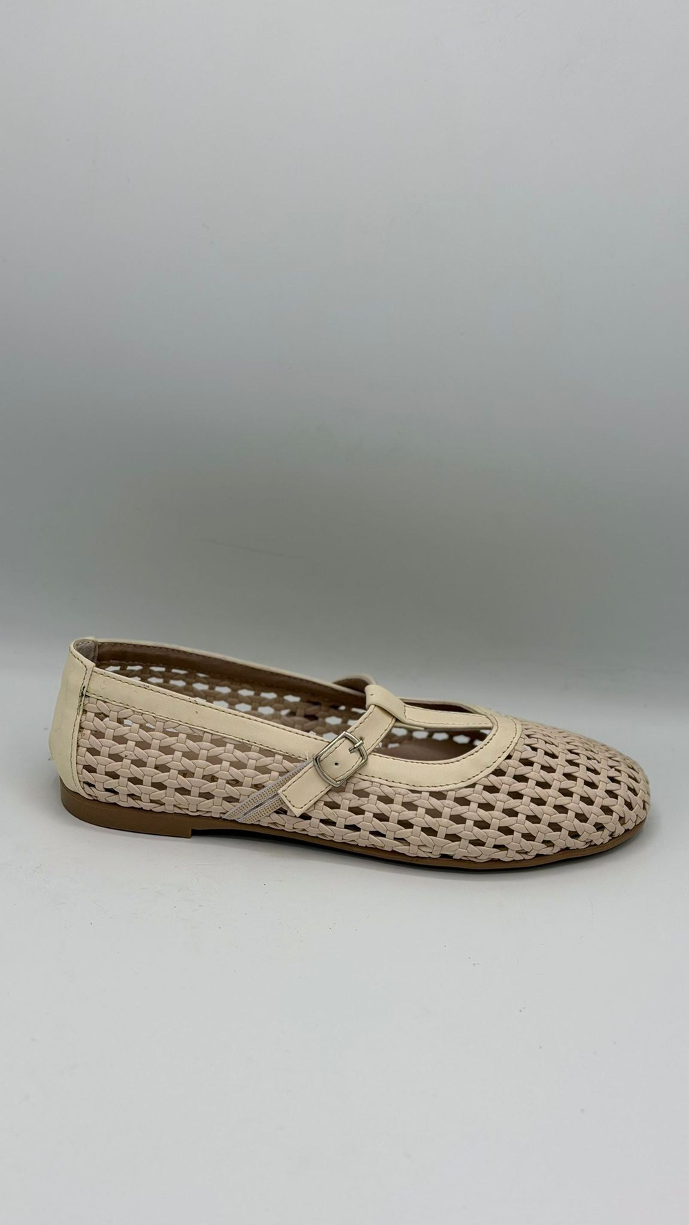 LUVESTASHOES HASIR ÖRGÜ DESENLİ BEJ BABET