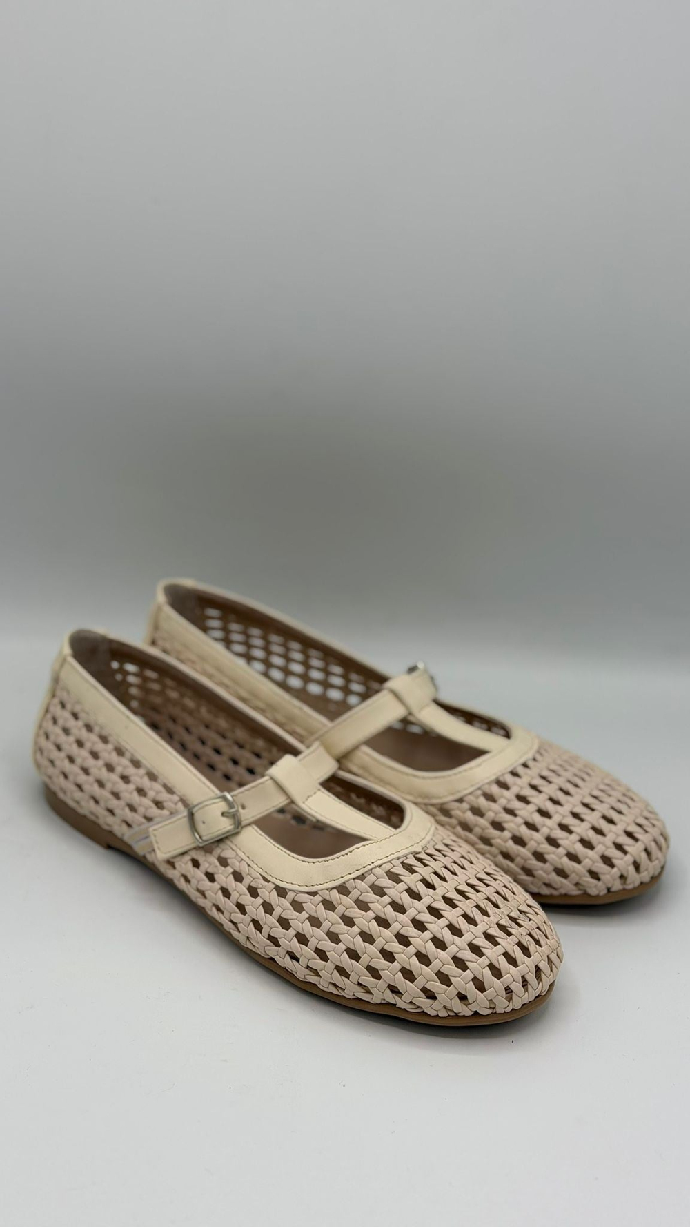 LUVESTASHOES HASIR ÖRGÜ DESENLİ BEJ BABET