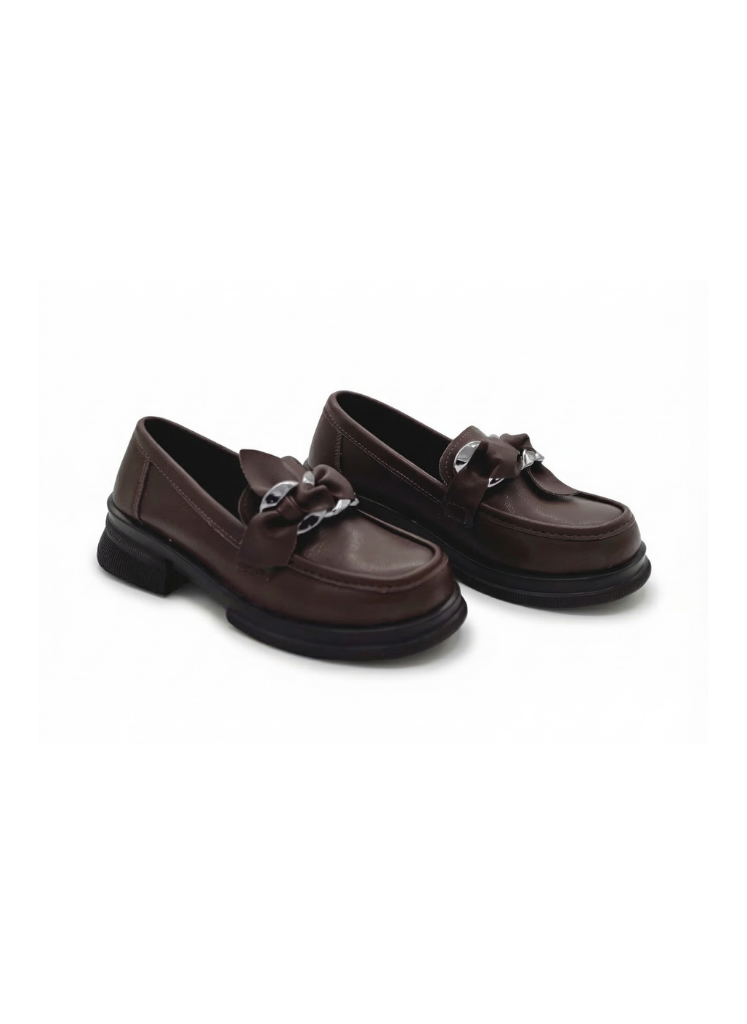 Şal Detaylı Tokalı Loafer Acı Kahve